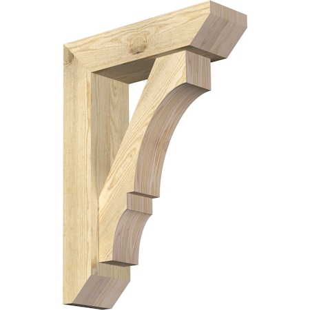 Ekena Millwork Balboa Slat Rough Sawn Bracket w/ Offset Brace, Douglas Fir, 6"W x 20"D x 28"H BKT0604X20X28BOA06RDF